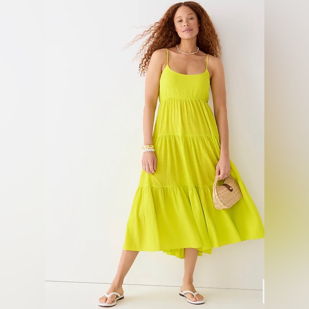 J.Crew Bow-back tiered maxi dress in soft gauze